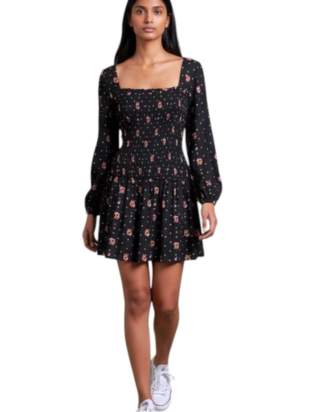 Free People Two Faces Print Mini Dress, Women’s Size XS, Ribbed, Lined - Picture 2 of 11